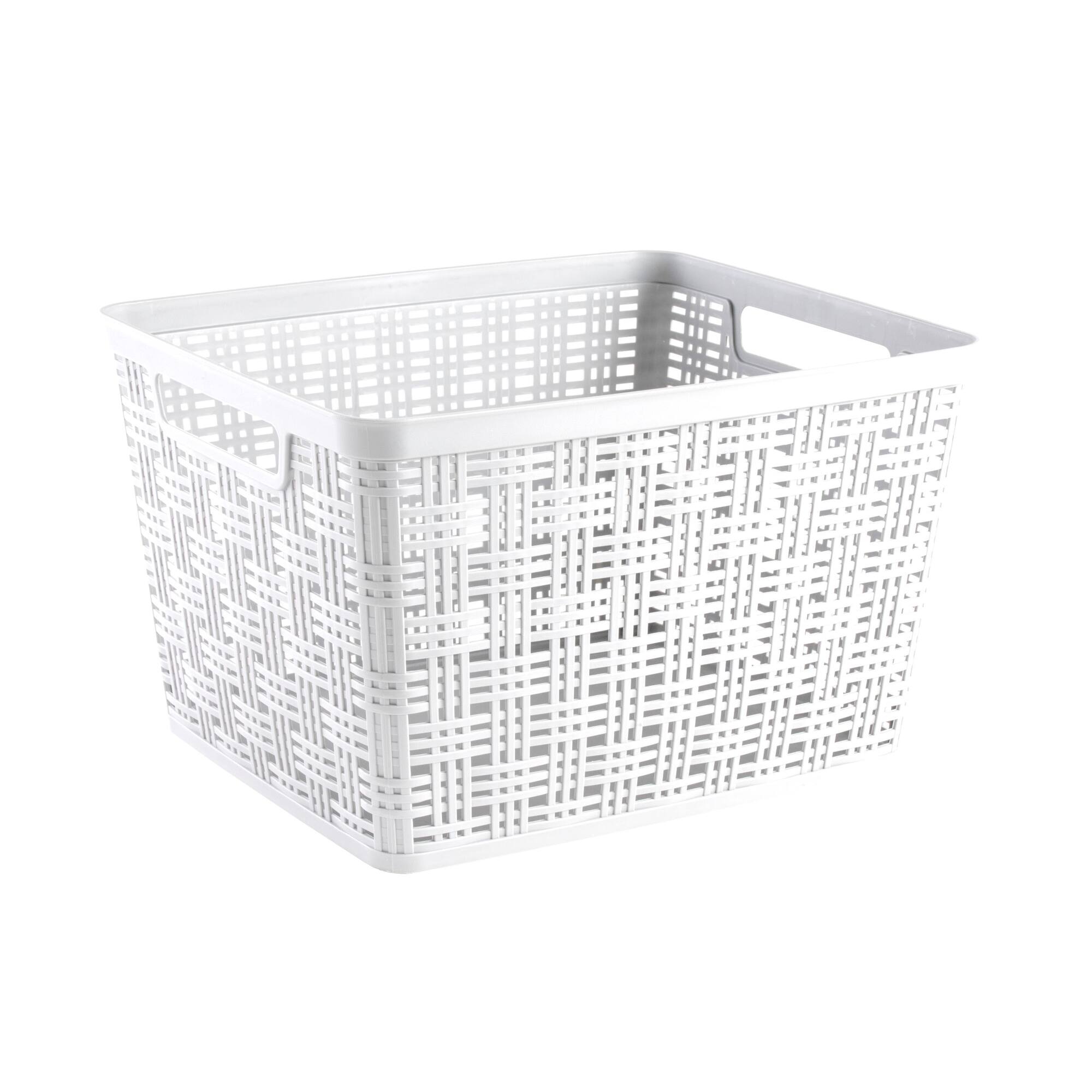 12 Pack: Plastic Wicker Storage Basket by Simply Tidy